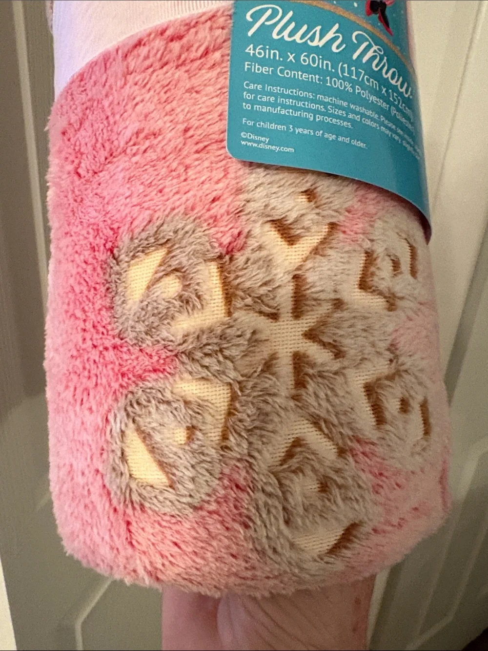 NWT Disney Pink and Cream Mickey 46” X 60” Plush Throw Blanket
